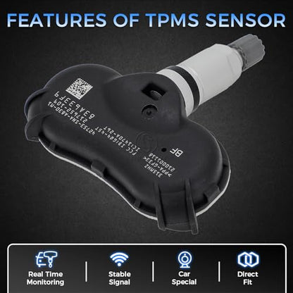 Sorghum Tire Pressure Monitoring System - Pre-Programmed TPMS Sensors 4 Pcs 315MHz Compatible with 2008-2017 Honda Civic Element Odyssey CR-Z Fit Acura Replace# 42753-TR3-A81 42753-SNA-A830-M1 - color: Matte Black-42753-sna-a830-m1