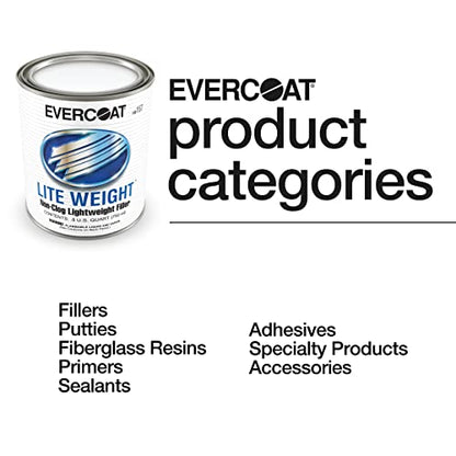 Evercoat Lite Weight Body Filler - Clog-Free Body Filler for Aluminum, Fiberglass & More - 25.36 Fl Oz