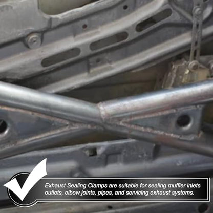HARFINGTON U Bolt Muffler Exhaust Clamp 33mm/1.3" 304 Stainless Steel U-Bolt Clamps Muffler Tip Hook Saddle Exhaust Clip for Tip Pipes Connection - size: 33mm
