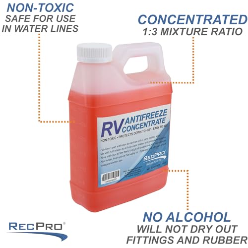 RecPro RV Antifreeze Concentrate -50°F Protection | 32oz Bottle Makes 1-Gallon | 1:3 Ratio | Non-Toxic (2-Pack) - size: 2-Pack