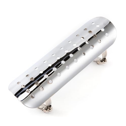 Motorcycle Exhaust Pipe Heat Shield Cover Muffler Protector Guard Moto Accessories Universal (Silver) - color: Silver