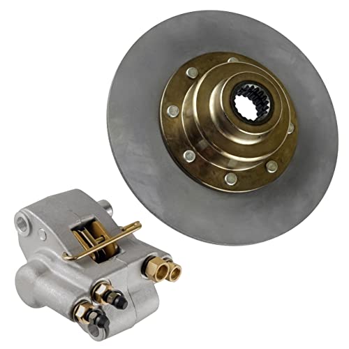 Caltric Rear Brake Caliper with Disc Rotor Compatible with Polaris Sportsman 500 4x4 1998 1999 2000 2001 2002 with Pads