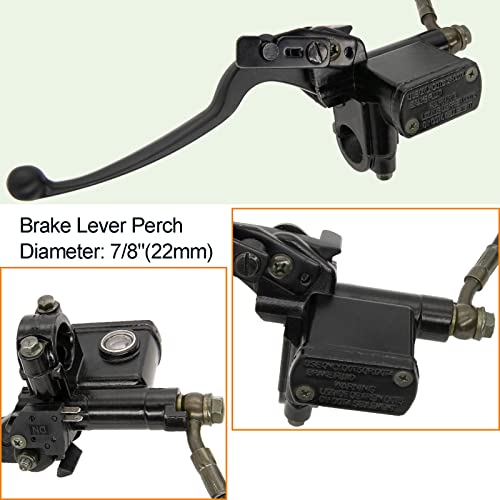 Rear Brake Master Cylinder Caliper Assembly for ATV Quad 50cc 70cc 90cc 110cc 125cc Taotao Sunl Buyang Roketa NST Doodlebug Rear Hand Hydraulic Disc Brake Master Cylinder Caliper