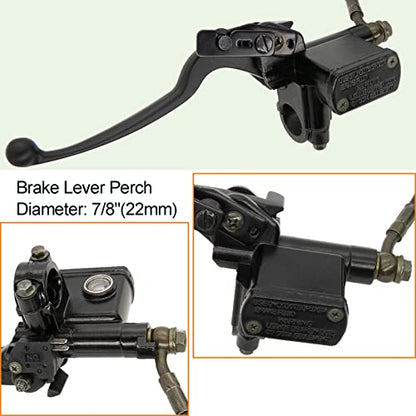 Rear Brake Master Cylinder Caliper Assembly for ATV Quad 50cc 70cc 90cc 110cc 125cc Taotao Sunl Buyang Roketa NST Doodlebug Rear Hand Hydraulic Disc Brake Master Cylinder Caliper