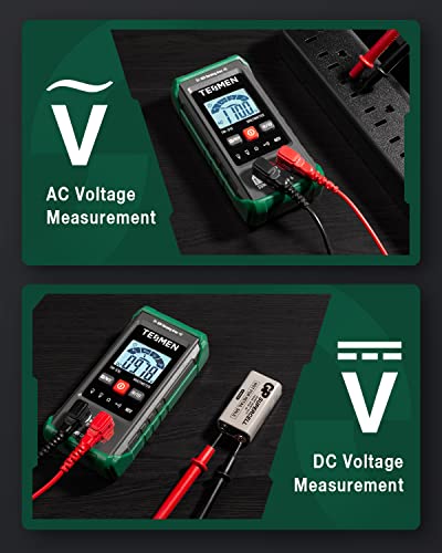 TM-510 Digital Multimeter, 4000 Counts, Smart Measurement, Auto-Ranging Voltmeter; Voltage Tester with Non-Contact Voltage Function, Measures AC/DC Voltage, Resistance, Continuity – Green - size: TM-510 Auto Multimeter