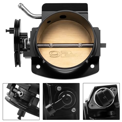92MM Throttle Body with TPS IAC Sensor and Throttle Body Spacer Adapter Fits for Chevy GM Gen III LSX LS LS1 LS2 LS7 Engine Black - size: 92MM Black with TPS & Spcaers