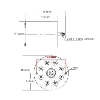 36V Motor Kit 500W Brushed Electric Motor and Controller, Throttle with Key - size: 36V 500W