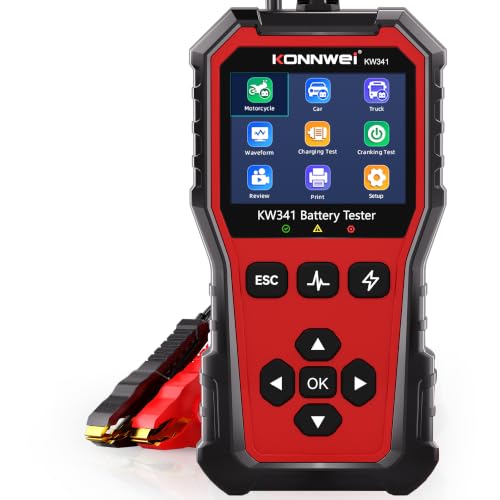 KONNWEI KW341 6V 12V 24V Automotive Battery Tester, Car Battery Load Tester - size: 7.68*3.74*2.17 inch