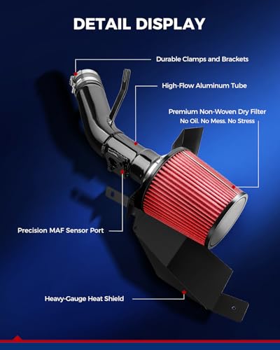 KAX 2.75" Cold Air Intake Kit Fit for 2016-2021 Honda Civic 1.5L, Red - color: Red, size: 2016-2021 Honda Civic 1.5L