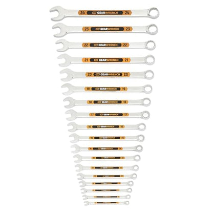 GEARWRENCH 18 Piece 12 Point Metric Hi-Viz Long Pattern Combination Wrench Set | 81920H - style: 18 pc