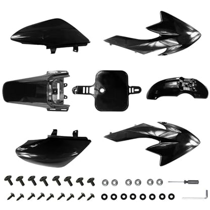 PRO BAT 7 PCs CRF50 Plastic Fender Kit XR50 Fairing Fender Kit Motorcycle - color: Black