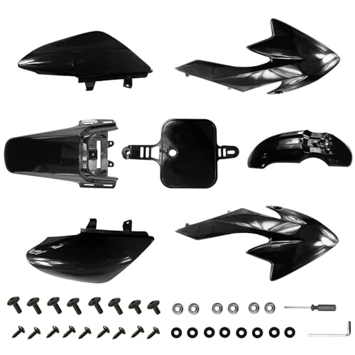 PRO BAT 7 PCs CRF50 Plastic Fender Kit XR50 Fairing Fender Kit Motorcycle - color: Black
