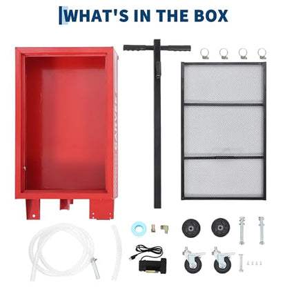 Garvee 15 Gal Electric Oil Drain Pan with 110V Pump, Low Profile Design - color: Red, size: 15 Gal + Electric
