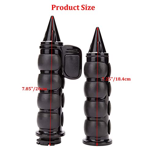 Pair of 1" Dual Black Motorcycle Bar End Hand Grips Handlebar Compatible with Cruisers Harley Yamaha Suzuki - color: Black#3