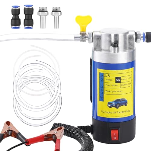 12V 100W Oil Extractor Pump, Electric Oil Change Pump for Engine Oil, Gear Oil, Transmission Fluid Draining, Self-Priming Oil Transfer Pump, Automotive Fluid Transfer Pump for Car, Mower, Marine