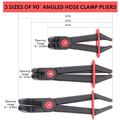 BILITOOLS 3pcs 90° Hose Pinch Off Pliers Set, Clamp Tool for Lines - size: 3-Piece, style: 90 Angled