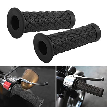 FLYPIG Universal 22mm 7/8" Motorcycle Handlebar Grips Bike Grips Non Slip Rubber Hand Grips for Honda Yamaha Suzuki Kawasaki KLX CRF YZF XR Polaris Arctic Cat Off Road Dirt Bike Handle Grips - color: BLACK