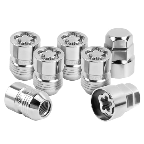 M12×1.25 Wheel Locks 5 Locks and 2 Key - size: M12X1.25, style: 5 pieces, 32.26 mm