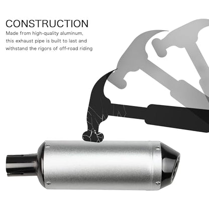 1.1" Motorcycle Slip On Muffler,28mm Universal Muffler Exhaust Slip on Exhaust Pipe Clamp Pipe For Dirt Bike Street Bike Scooter ATV Racing - color: Silver