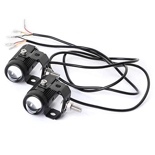EXZEIT Led Driving Light for Motorcycle, High Low Beam Function 1.3'' Fog Lights Aux Light for Motorcycle e-Bike ATV UTV, 12/24V, 30W, 6000 Lumens 2 pcs (White Light)