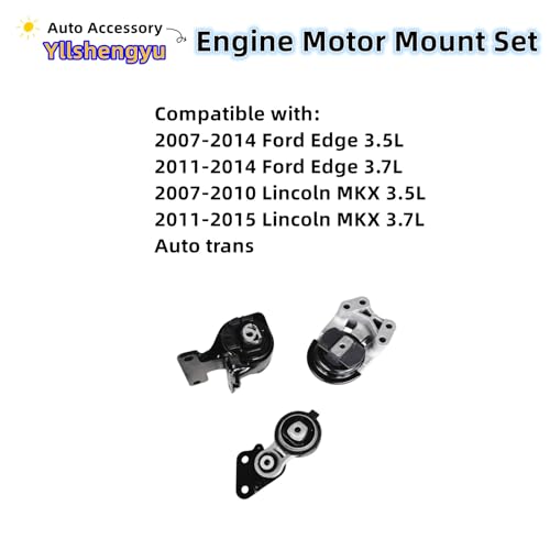 Engine Motor Mount Kit for Edge 2007-2014 & MKX 2007-2015 - size: 2007-2014 Ford Edge 3.5L