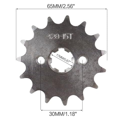 428 Chain 43 Tooth Rear Sprocket 76mm Front 15 Toothe 17mm with Chain Breaker for apollo z40 Chinese 110 125cc Pit Dirt Bike