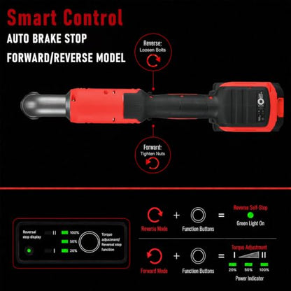 AOBEN Brushless 1/2" Right Angle Impact Wrench for Auto Repair,DIY - color: Burgundy Red