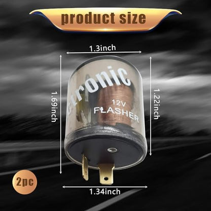2 PCS Car 2 Pin 3 Pin Flasher, 20A 12V Transparent Round Shell Fast Flasher Relay, Turn Signal Indicator Repair Tool, Universal for Halogen Lamp Relays (Transparent)