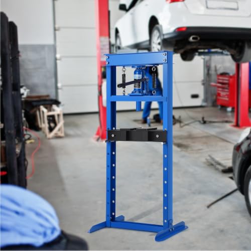 12T Hydraulic Press, Heavy-Duty h-Frame Garage Floor Hydraulic Shop Press - color: Blue