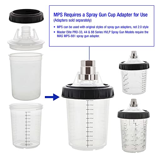 Master Paint System 3 Cup Size 6 oz, 20 oz, 27 oz Variety Pack Set, MPS - size: 6, 20, 27 Ounce Variety Pack