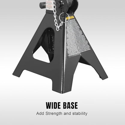 Torin AT43002AB-1 Double Locking Steel Jack Stands, 3 Ton (6,000 LBs) Capacity, Black, 1 Pair - style: Double Locking