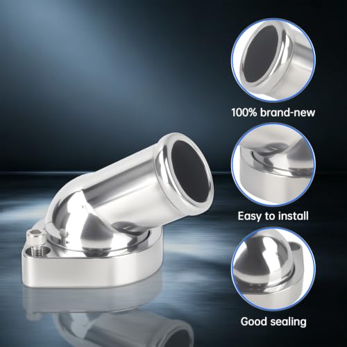 45° Swivel Water Neck Aluminum Polished Thermostat Housing - color: Silver, size: 45 Degrees Style2