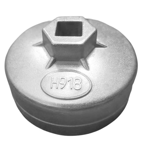 74mm 15-Flute 918 Oil Filter Wrench Tool Socket for AC Delco PF63E PF64, Fits Chevy Silverado 4.3L & Equinox 1.5L - size: 74mm H918 15 Flutes