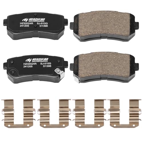 D1398 Rear Ceramic Brake Pads Kit Fit For Hyundai Accent, For Elantra 2006-2008, For Elantra 2009-2012, For Sonata 2015-2019, For Tucson 2010-2017, For Kia Cadenza 2014-2016 - style: HZ1398
