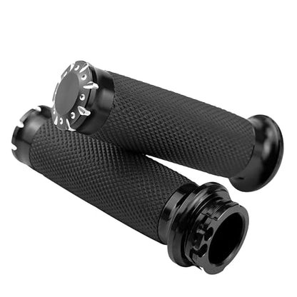 1 Inch/25mm MotorcycleGrips Cable Throttle Hand Grips for Harley Touring Softail Dyna Street Glide Sportster 883/1200Cruisers Choppers - color: Black