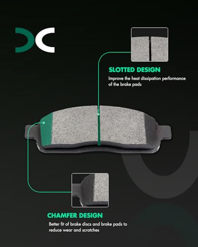 SCITOO Brake Pads Kits Front Semi-Metal Rear Ceramic 8pcs For F-150 2004-08 - size: Front D1083 & Rear D1012 [8PCS]