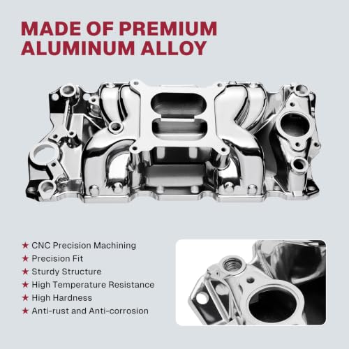 2026 7501 Intake Manifold Aluminum Dual Plane Air-Gap - size: 7501-Polish