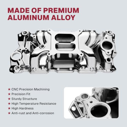 2026 7501 Intake Manifold Aluminum Dual Plane Air-Gap - size: 7501-Polish
