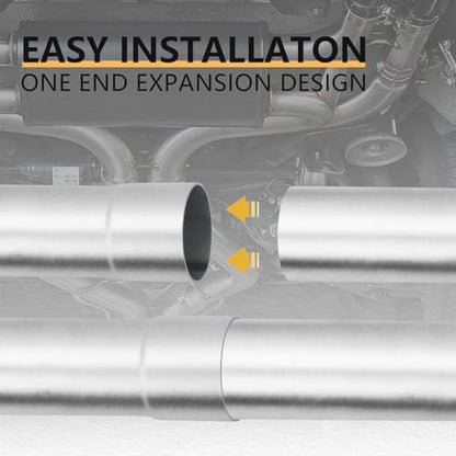 LCGP 3" Custom Mandrel Straight Exhaust Pipe, 48" Long, Made of Mild Steel Fit 3 Inch Exhaust System - size: 3 Inch, style: 48" Long