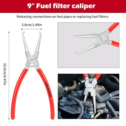 TOOLEAGUE 9Pcs Fuel Line Disconnect Pliers Set with Storage Case - size: 9pcs