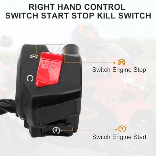 Right Hand Control Switch Handlebar Switch Start Stop Kill Switch for Honda CBR600F CBR600F4 2001-2006 35013-MBW-A12 35013-MBW-A11 35013-MBW-A10