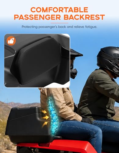 TCT-MOTORPARTS 96L Black ATV Rear Cargo Storage Box & Lounger Seat Trunk - color: 96L