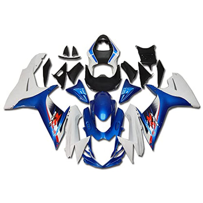 YTL Blue white Full Fairing Fit for Suzuki 2011-2026 GSXR 600/750 - color: 005 Blue white