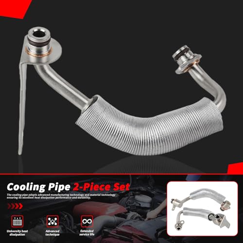 2-Piece Turbo Coolant Line Kit Compatible with BMW - color: Return + Supply Pipe
