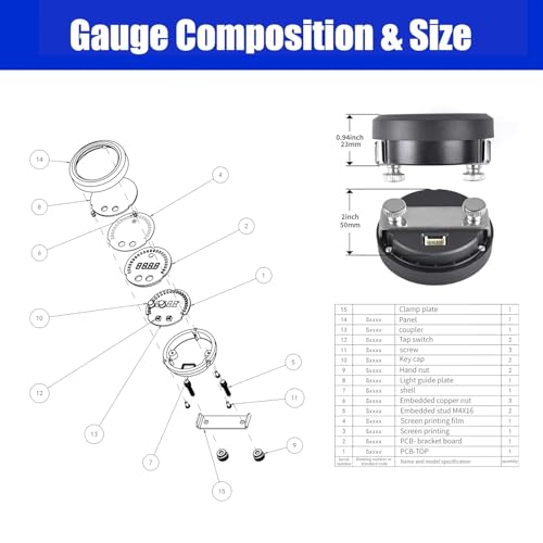 Upgrade Digital Wideband Air/Fuel Ratio AFR Gauge - color: New AFR Gauge