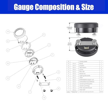 Upgrade Digital Wideband Air/Fuel Ratio AFR Gauge - color: New AFR Gauge
