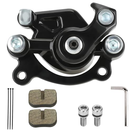 FVRITO Front Disc Brake Caliper with Brake Pads Compatible with SYX Moto 50cc Dirt Bike SSR X-Pro Mototec Coolster Apollo 47cc 49cc 2 Stroke Engine Pocket Bike Mini ATV Quad 4 Wheeler Go Kart Parts - color: Black
