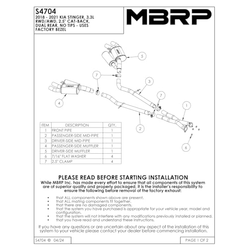 MBRP Catback Exhaust AL