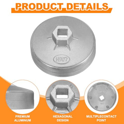 HARFINGTON 2pcs Oil Filter Cap 15 Flute 96.5x43x89mm (WxHxID) 1/2" Square - size: 15 Flute 96.5 x 43 x 89mm