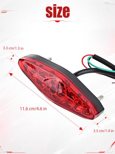 Watris Veiyi 12V Motorcycle Rear Brake Tail Light for ATV Dirt Bike